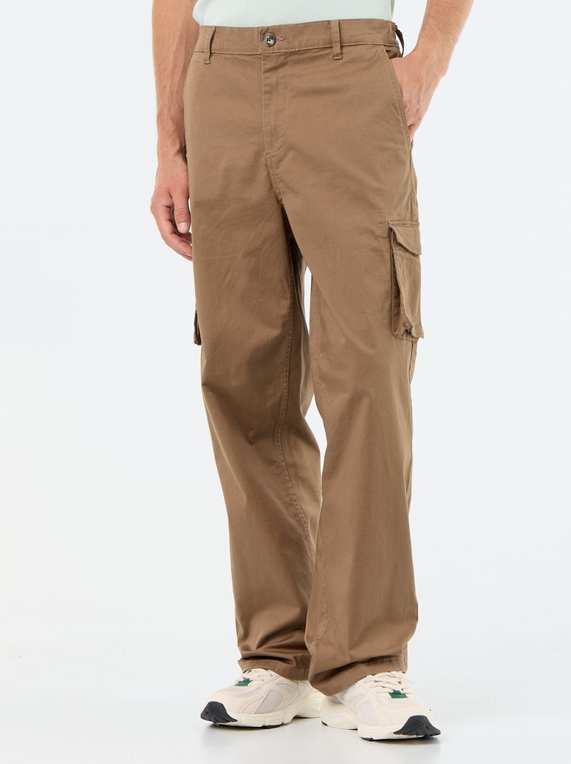 Pantalone multitasche relaxed fit Marrone - Kiabi