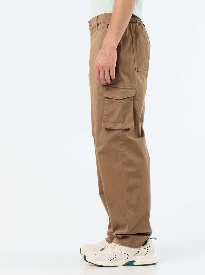 Pantalone multitasche relaxed fit Marrone - Kiabi