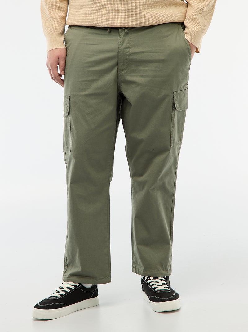 Pantalone multitasche taglio dritto / regular fit Verde - Kiabi