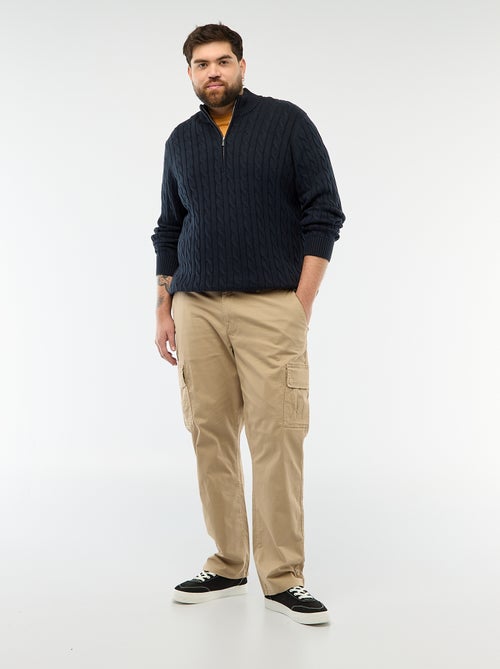 Pantalone multitasche tinta unita con passanti per cintura - Kiabi Pantalone multitasche tinta unita con passanti per cintura - Kiabi
