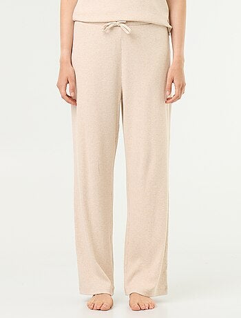 Pantaloni pigiama in maglia a costine