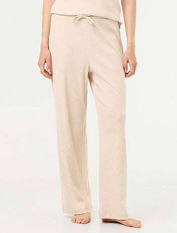 Pantaloni pigiama in maglia a costine