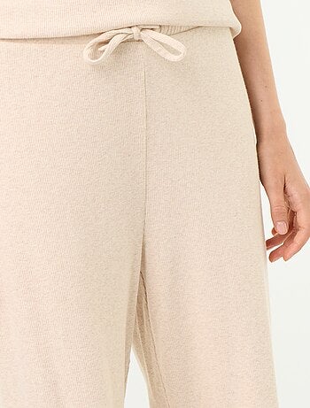 Pantaloni pigiama in maglia a costine