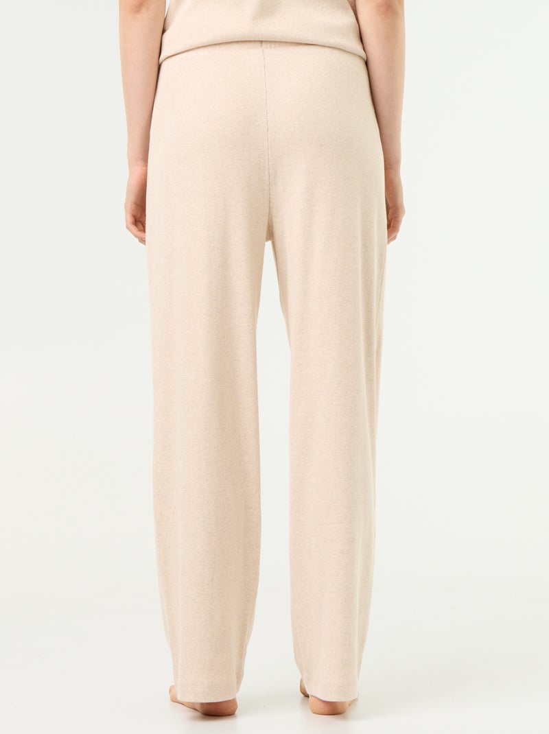 Pantalone pigiama in maglia a costine Beige - Kiabi