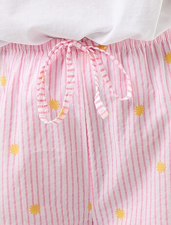 Pantalone pigiama in voile di cotone stampato