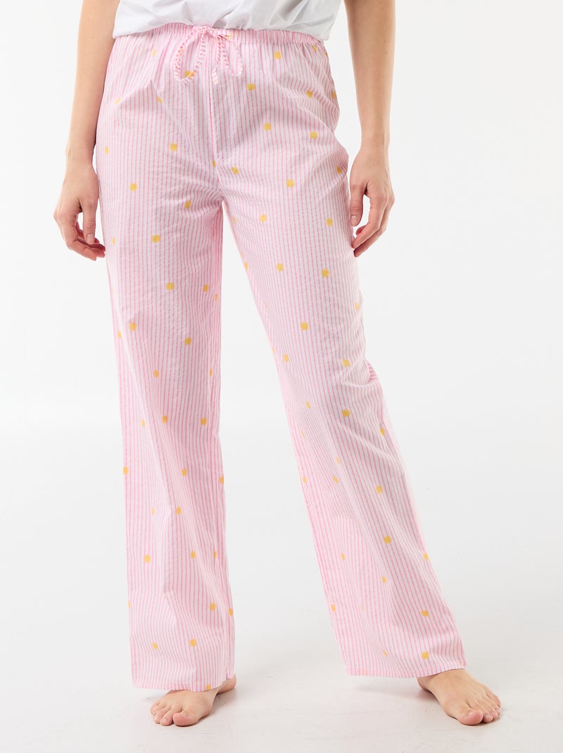 Pantalone pigiama in voile di cotone stampato Arancione - Kiabi