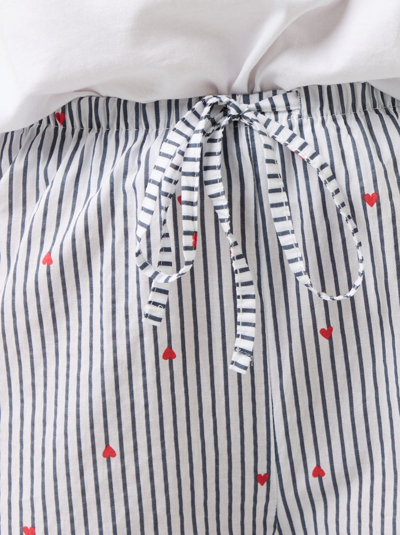 Pantalone pigiama in voile di cotone stampato Blu - Kiabi