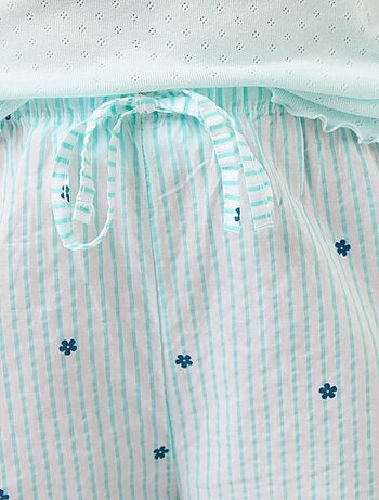 Pantalone pigiama in voile di cotone stampato