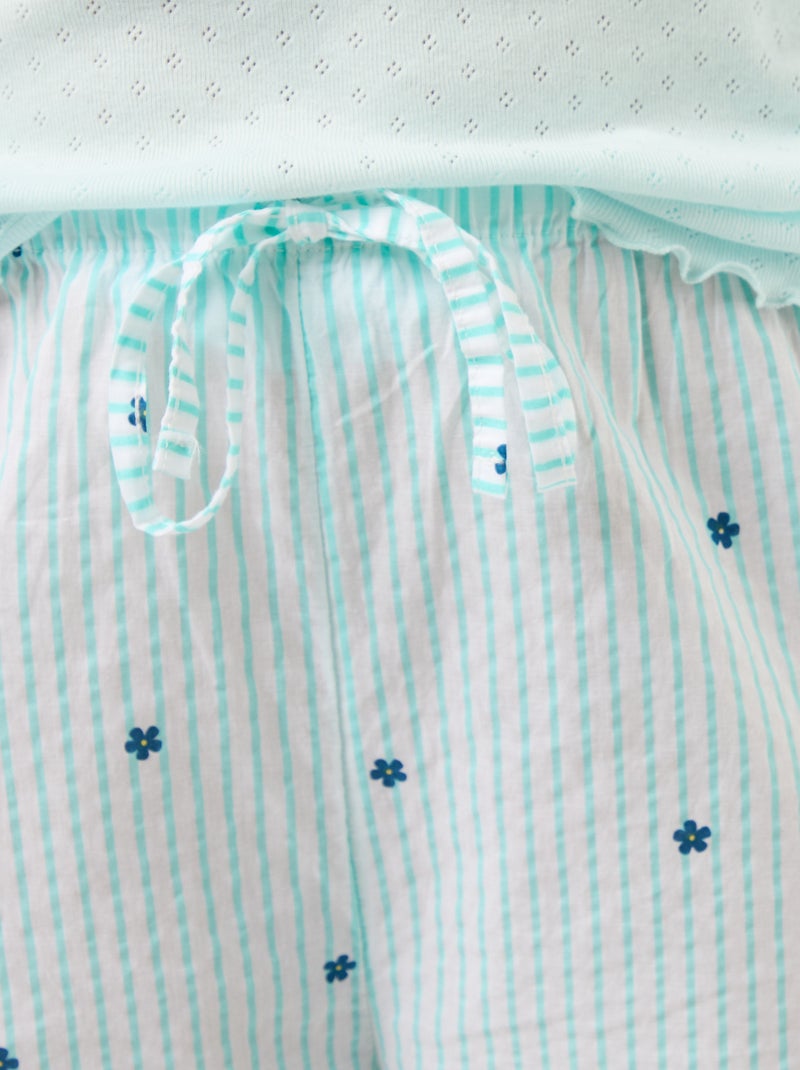 Pantalone pigiama in voile di cotone stampato Blu - Kiabi