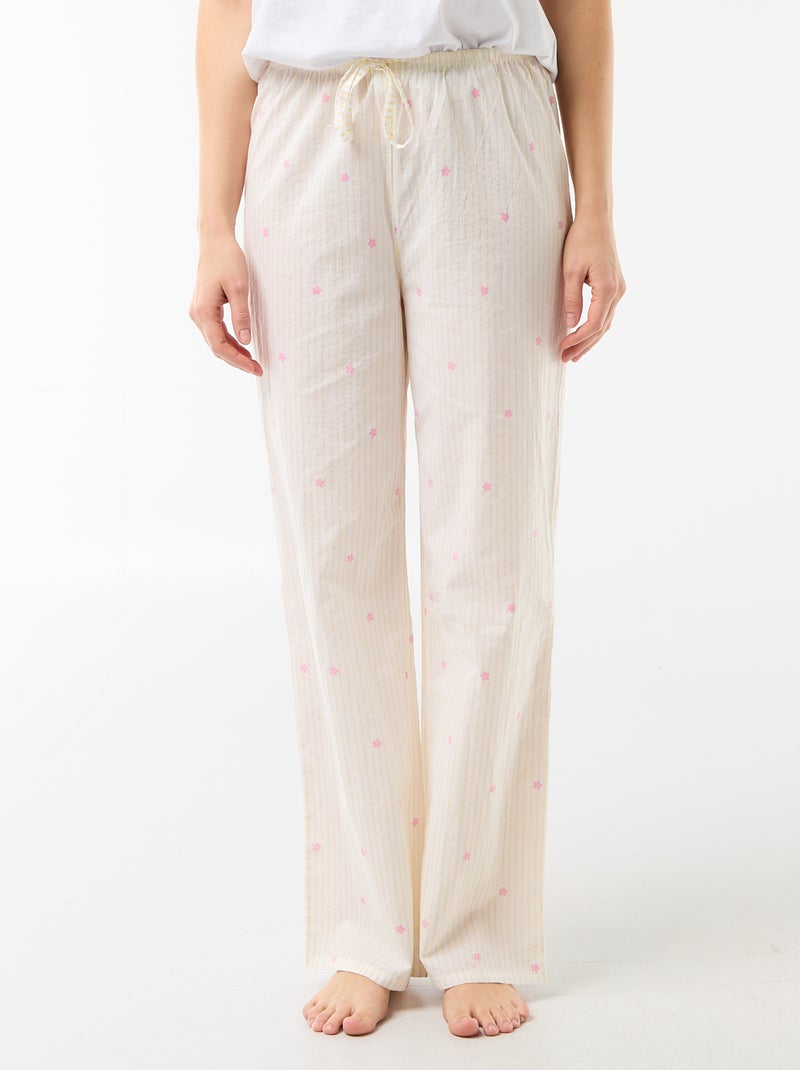 Pantalone pigiama in voile di cotone stampato Giallo - Kiabi