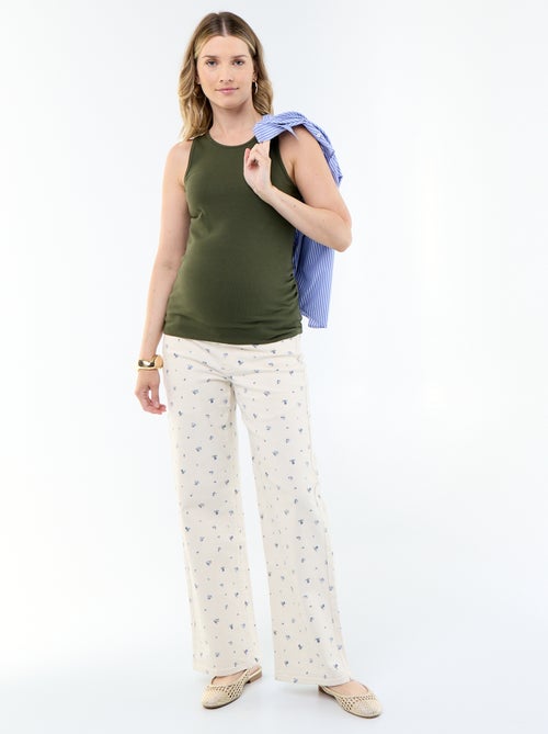 Pantalone premaman in denim a gamba larga - Kiabi