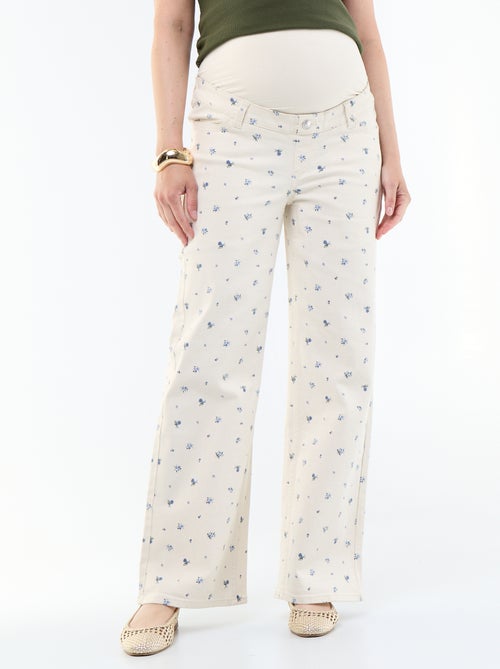 Pantalone premaman in denim a gamba larga - Kiabi