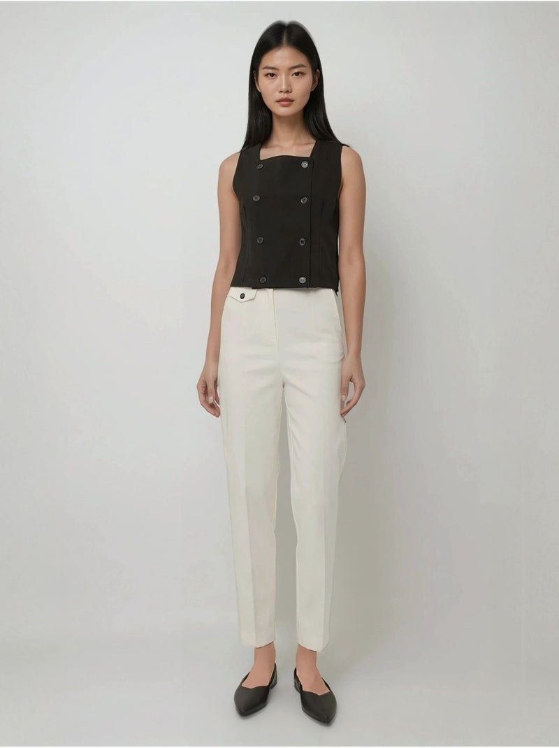 Pantalone premium sartoriale a gamba dritta con dettaglio tasche hiccup Bianco - Kiabi