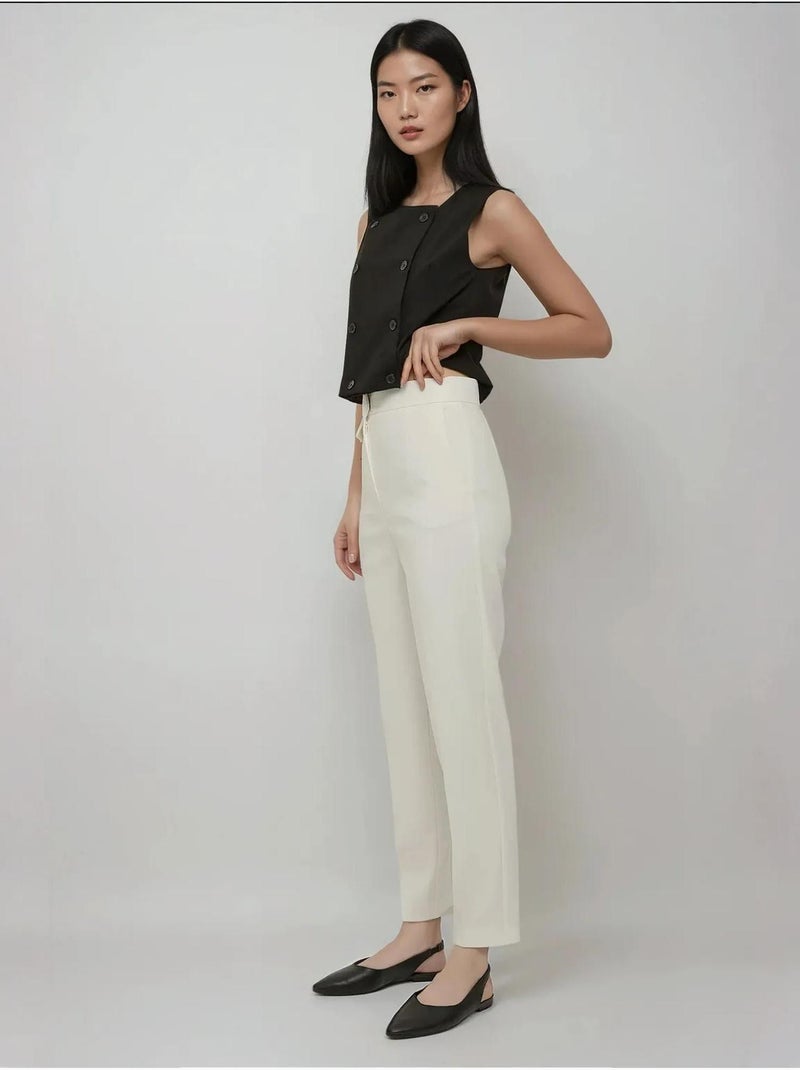 Pantalone premium sartoriale a gamba dritta con dettaglio tasche hiccup Bianco - Kiabi