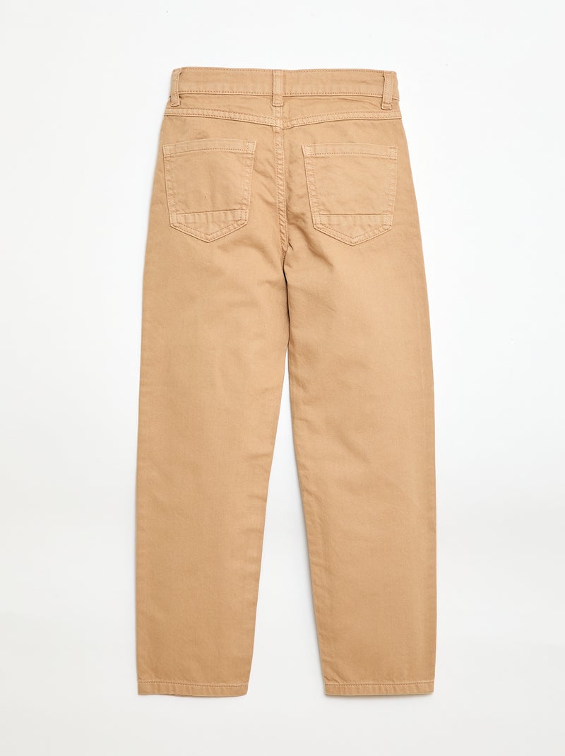 Pantalone regular 5 tasche Beige - Kiabi