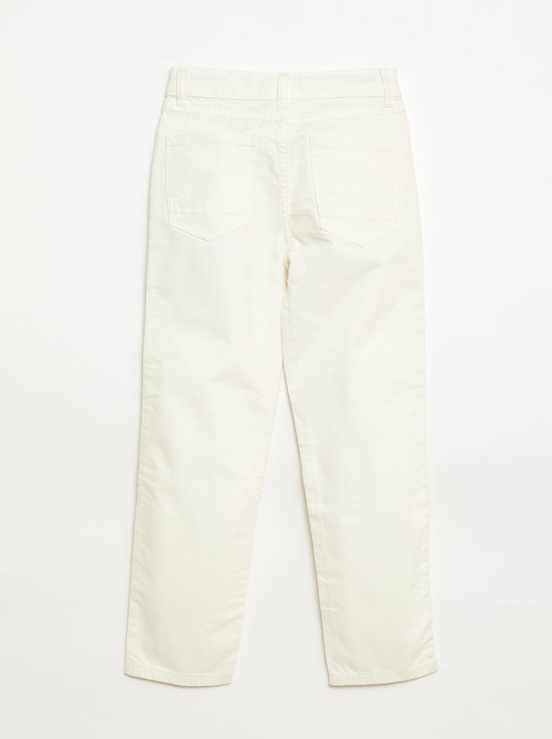 Pantalone regular 5 tasche Bianco - Kiabi