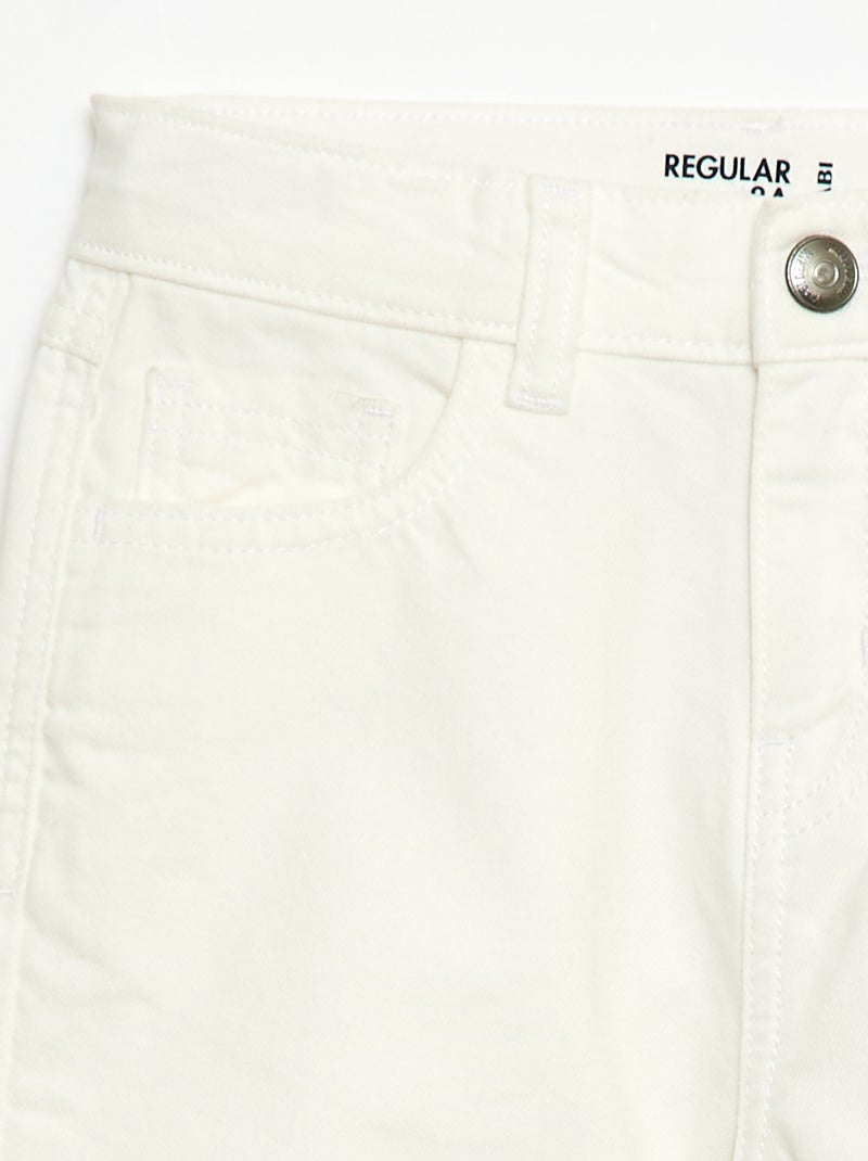 Pantalone regular 5 tasche Bianco - Kiabi