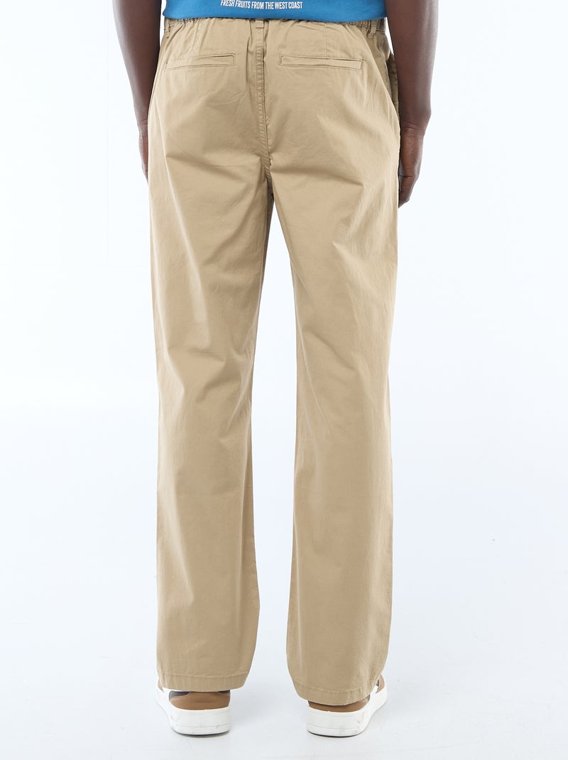 Pantalone regular in twill Beige - Kiabi