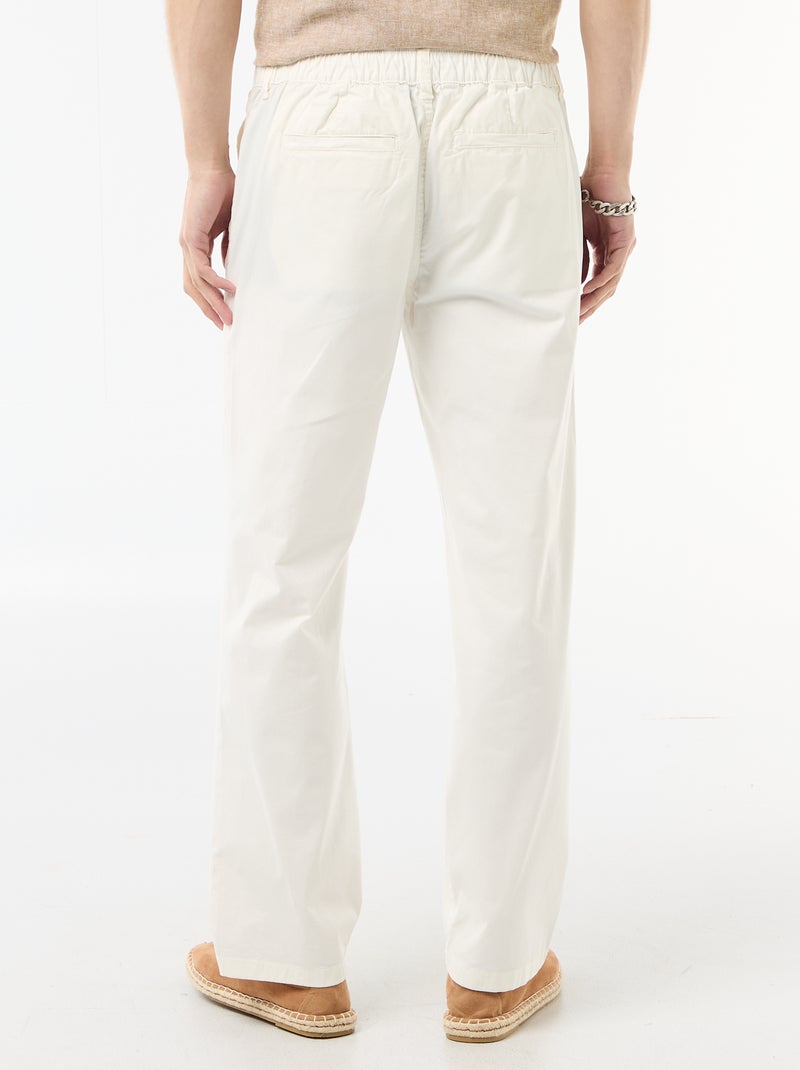 Pantalone regular in twill Bianco - Kiabi