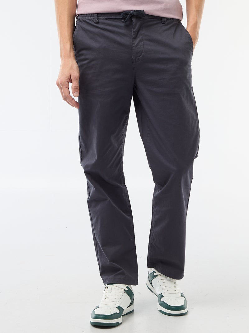 Pantalone regular in twill Blu - Kiabi