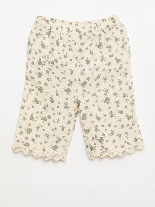 Pantalone ricamato in garza di cotone - Kiabi