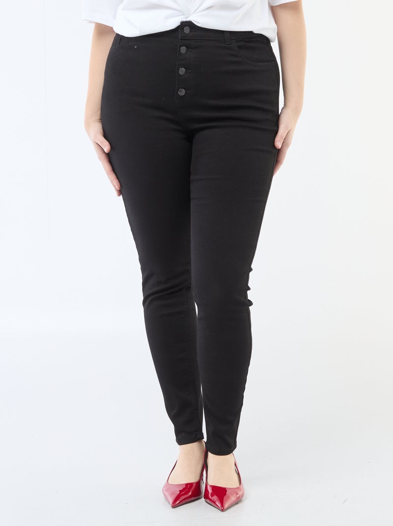 Pantalone skinny a vita altissima - L32 Nero - Kiabi