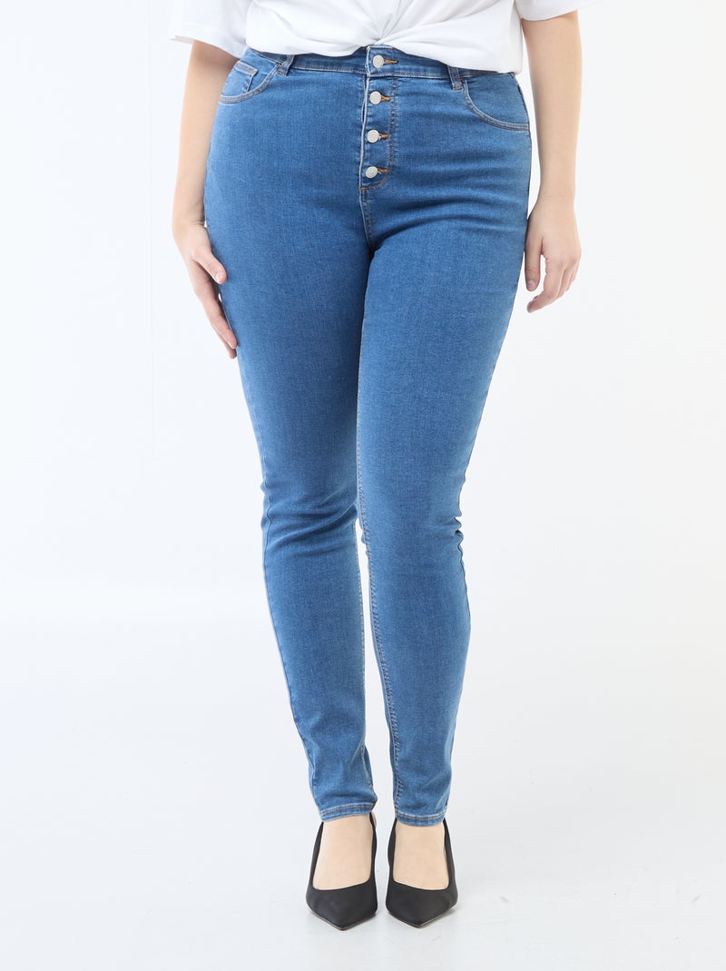 Pantalone skinny a vita altissima - L34 Blu - Kiabi