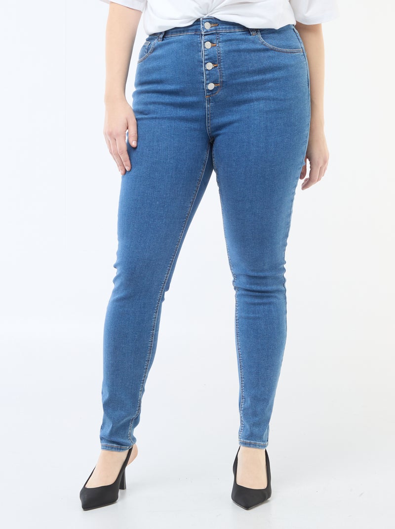 Pantalone skinny a vita molto alta - L28 Blu - Kiabi