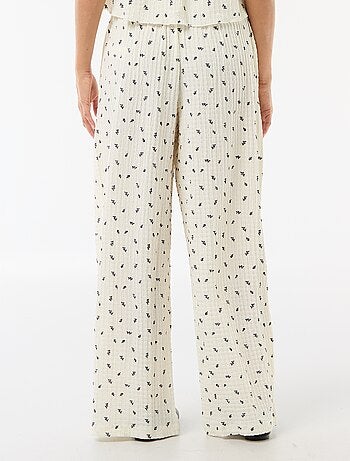 Pantalone stampato in maglia crinkle