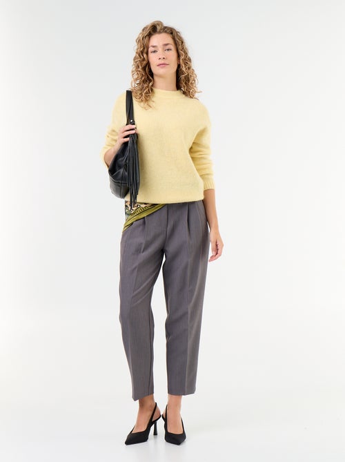 Pantalone taglio carota vita alta - Kiabi