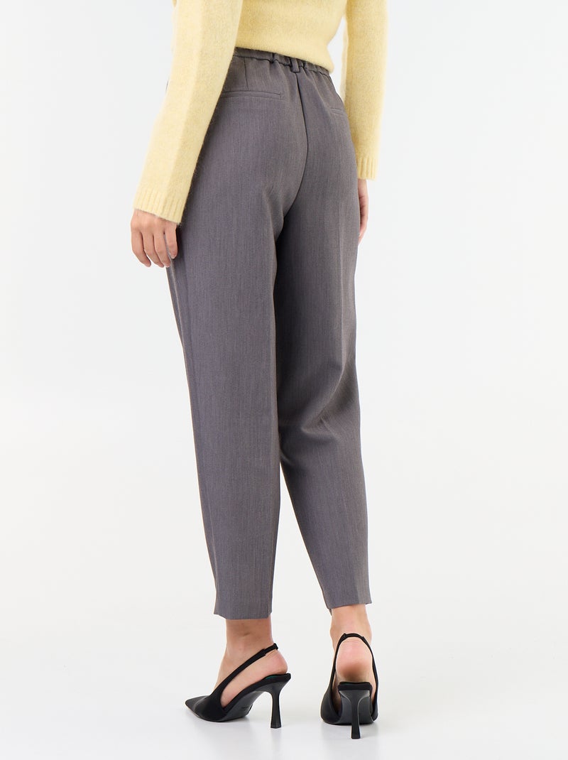 Pantalone taglio carota vita alta Grigio - Kiabi