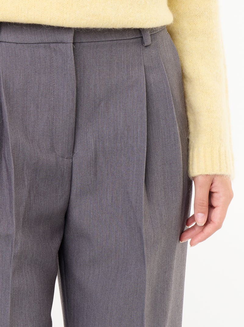 Pantalone taglio carota vita alta Grigio - Kiabi