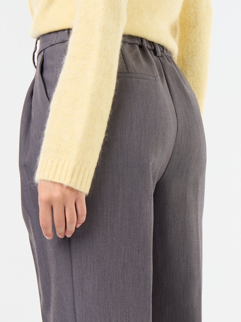 Pantalone taglio carota vita alta Grigio - Kiabi
