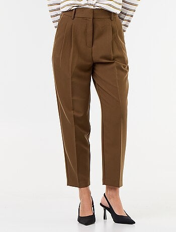 Pantalone taglio carota vita alta