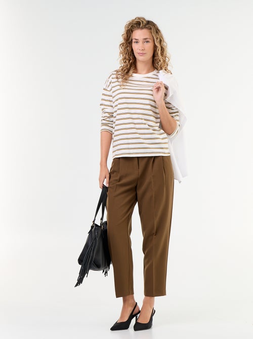 Pantalone taglio carota vita alta - Kiabi