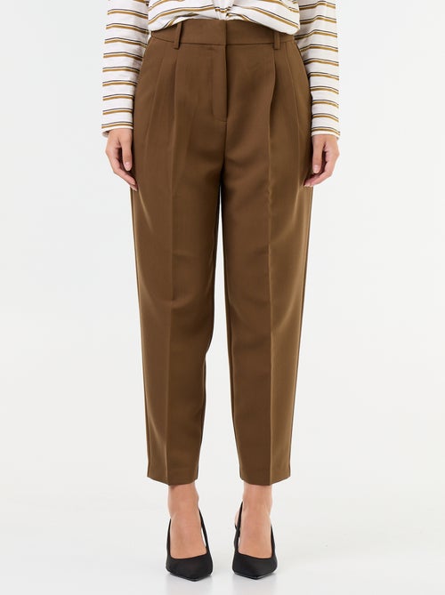 Pantalone taglio carota vita alta - Kiabi