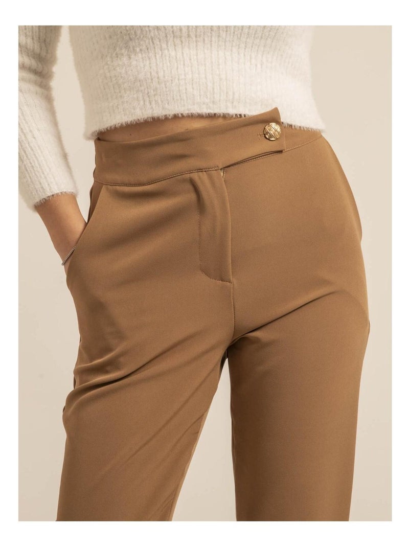 Pantalone taglio dritto EMILOU Marrone caramello - Kiabi