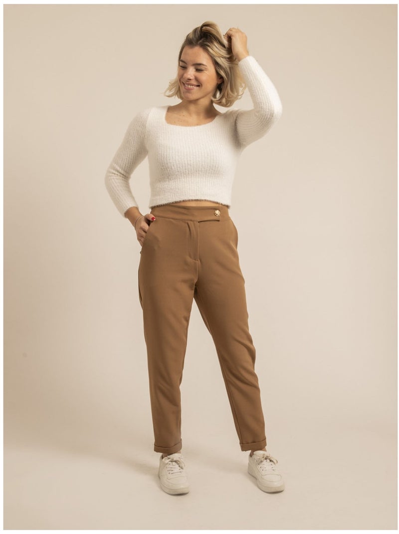 Pantalone taglio dritto EMILOU Marrone caramello - Kiabi