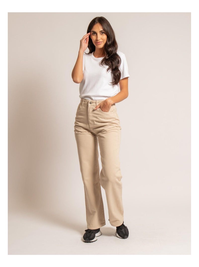 Pantalone taglio dritto ERAM Beige - Kiabi