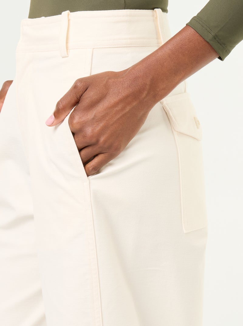 Pantalone tinta unita a gamba larga Bianco - Kiabi