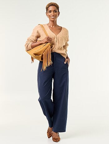 Pantalone tinta unita a gamba larga