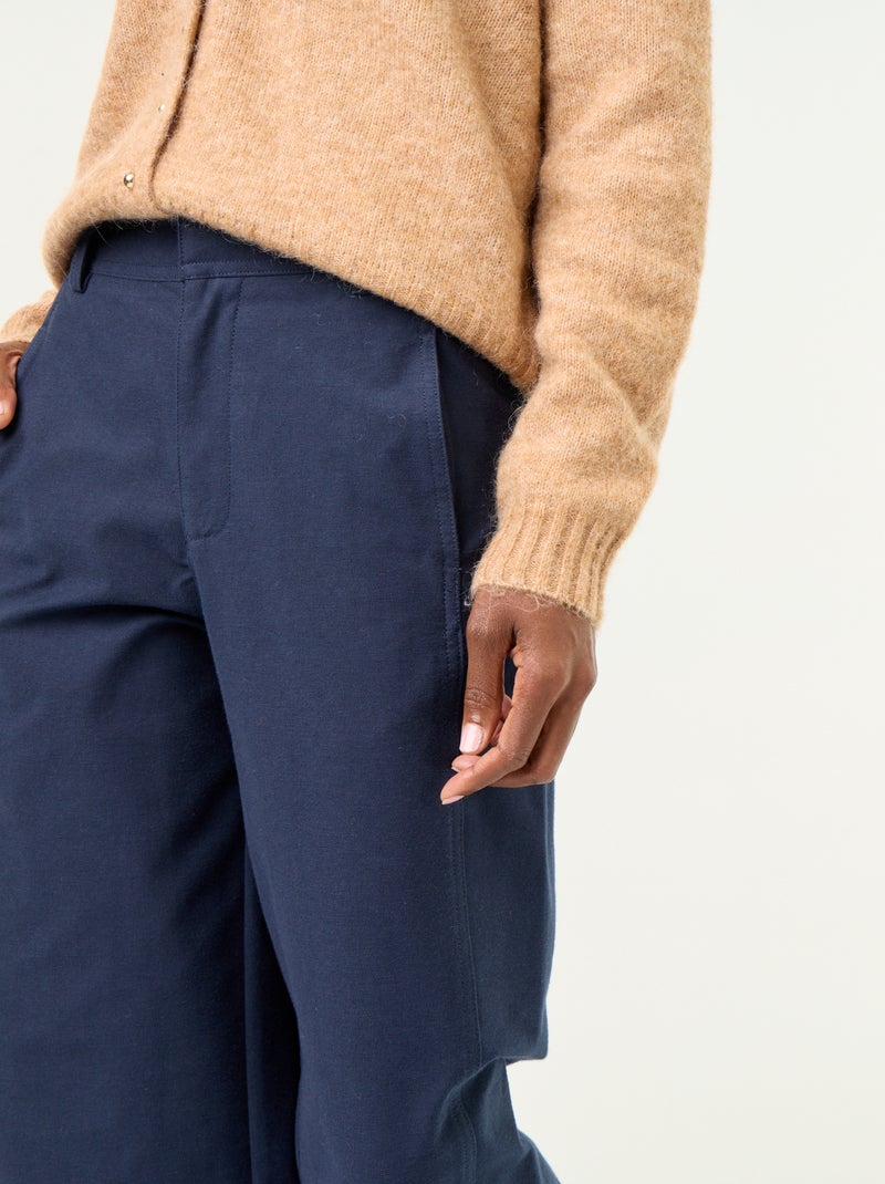 Pantalone tinta unita a gamba larga Blu - Kiabi