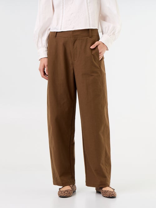 Pantalone tinta unita a gamba larga - Kiabi
