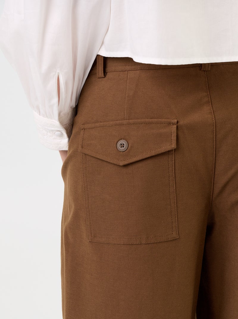 Pantalone tinta unita a gamba larga Marrone - Kiabi