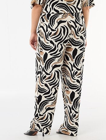 Pantalone tinta unita in misto lino