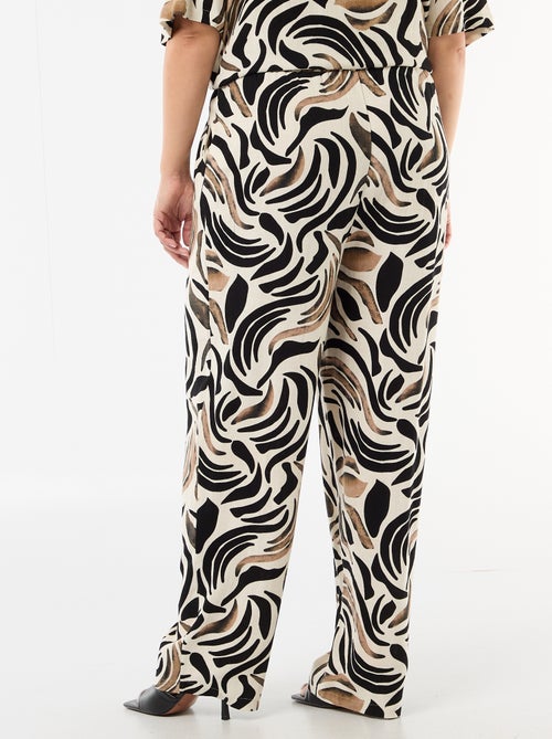 Pantalone tinta unita in misto lino - Kiabi