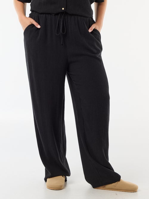 Pantalone tinta unita in misto lino - Kiabi