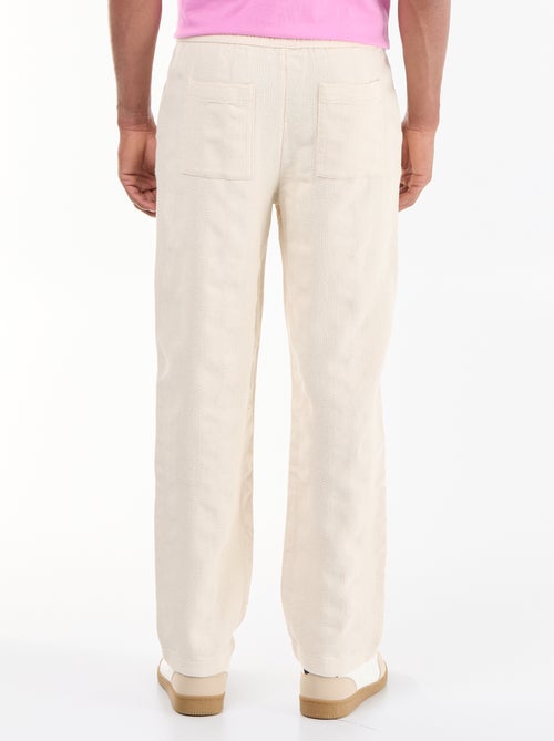 Pantalone tinta unita in tessuto testurizzato - Kiabi