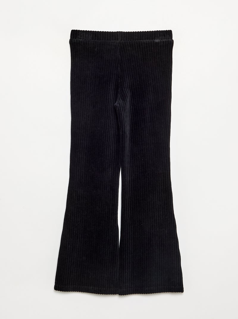 Pantalone tinta unita in velluto a coste Nero - Kiabi