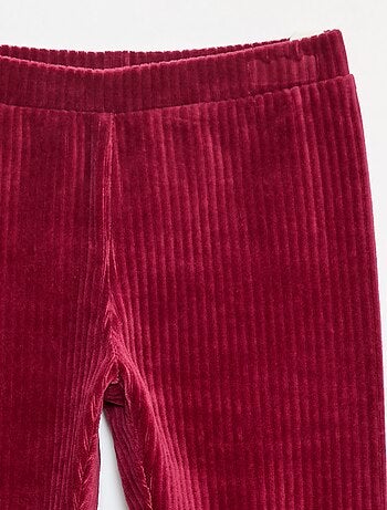 Pantaloni tinta unita in velluto a coste spesso
